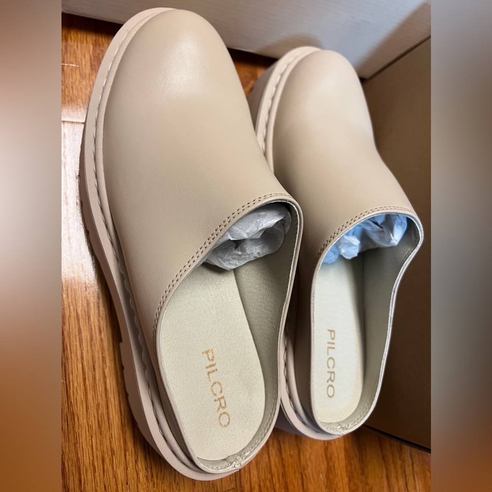 Anthropologie Cream Platform Mule Clogs - Picture 7 of 8